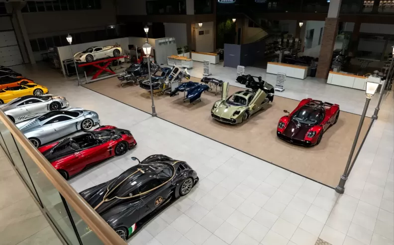 A Pagani Utopia and the Pirelli P Zero™ Trofeo RS tires on display