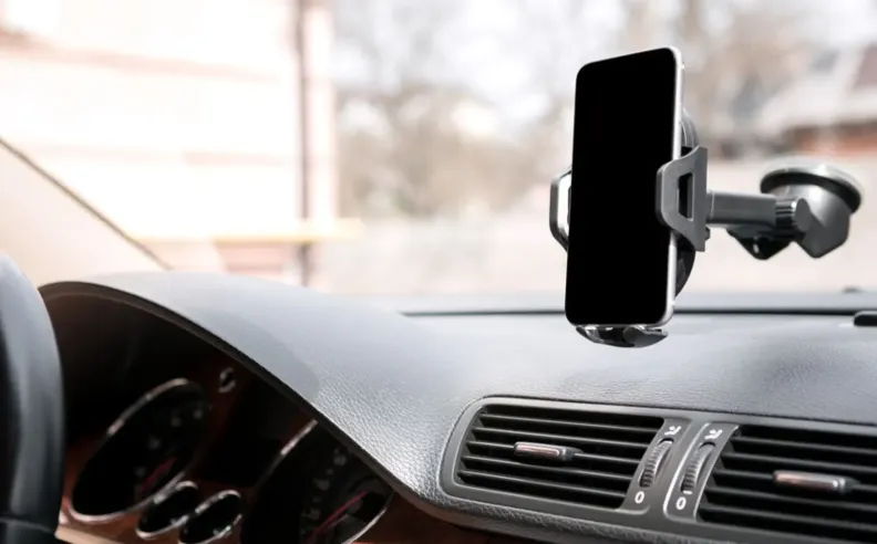 حامل الهواتف المحمولة وحصيرة تابلو مضادة لسقوط الهاتف 