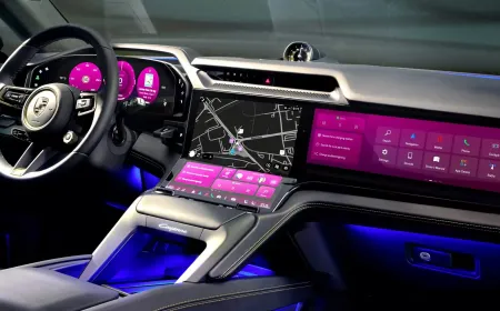 بورشه كايين الكهربائية 2025: مقصورة المستقبل بشاشات OLED وتقنيات ذكية متقدمة