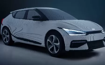 Watch Full-Scale Kia EV6 Model Emerge From 350,000 Lego Bricks
