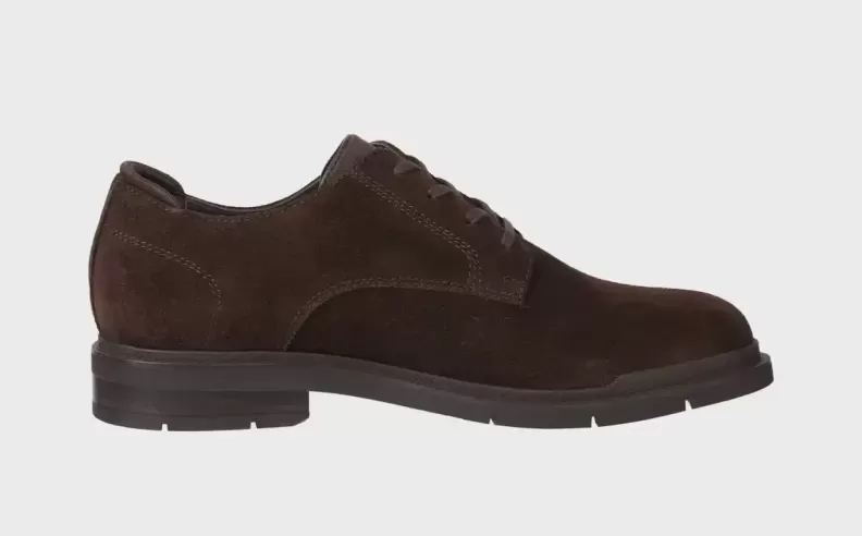 Suede Derby Shoes with Traditional Stitching