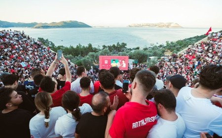Looking for the most spectacular venue to follow the World Cup craze? Meet the Antiphellos Antic Theatre in KasTürkiye