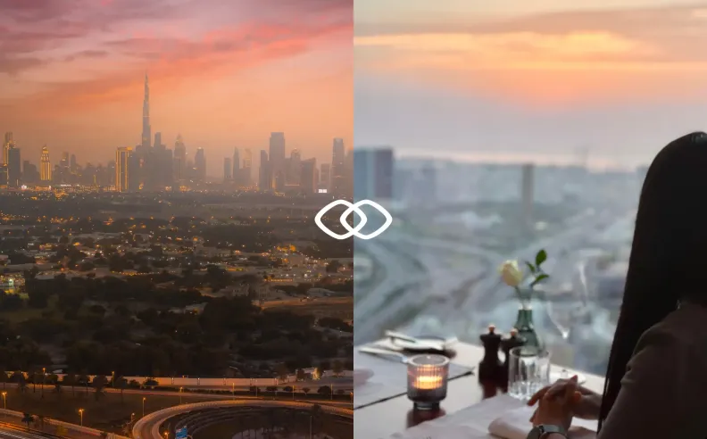 عشاء فاخر فوق أفق دبي