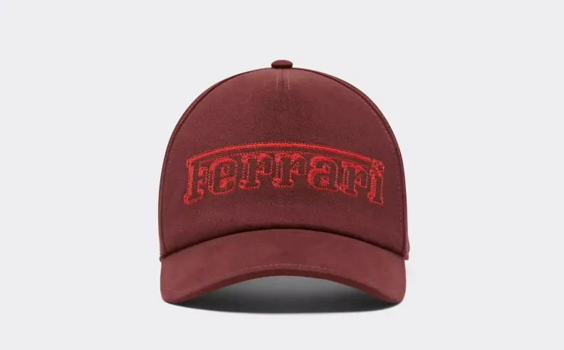 Cotton Drill Baseball Cap Adds a Sporty Ferrari Signature