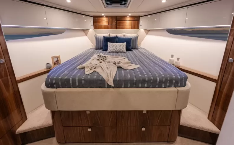 Four Staterooms, Three Bathrooms plus Utility / Crew Cabin