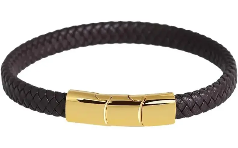 Geoffrey Beene Braided Leather Bracelet