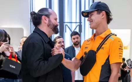 LANDO NORRIS يحتفي بعلامة TUMI الرائدة في دبي مول