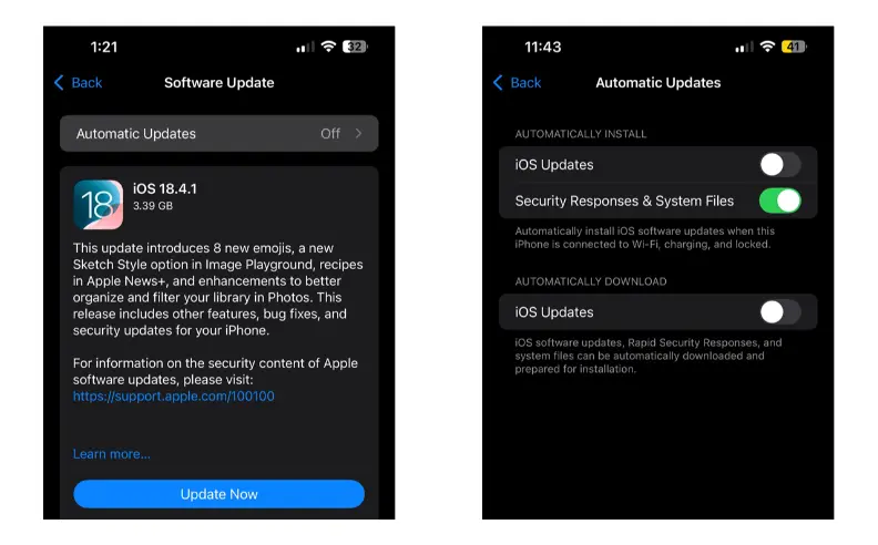 Turning Off Constant Update Requests