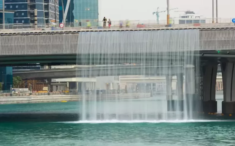 Dubai Canal Waterfall Walk