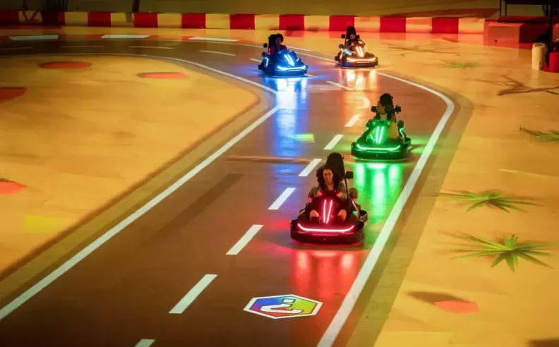An Indoor Racing Arena with a Gaming Twist