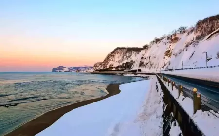 Hokkaido Beach Where Snow Meets Sand and Sea