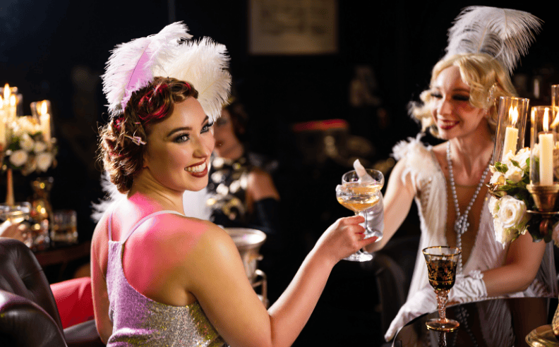 Retro Rewind themed New Year’s Eve after-dinner party at the central pool
