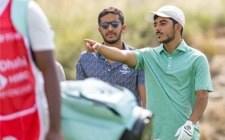 Sheikh Rashid bin Hamdan bin Zayed Al Nahyan took part in the Pro-Am competition of the Abu Dhabi HSBC Golf Championship