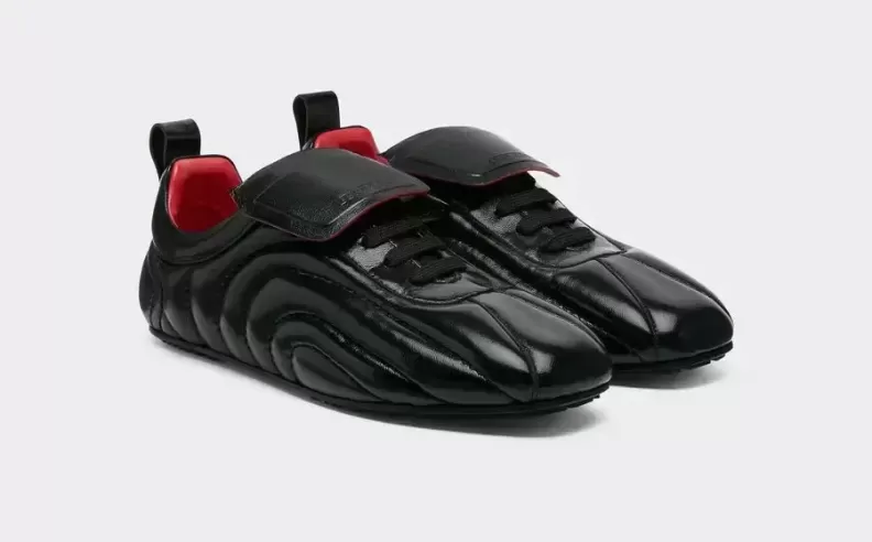 Ferrari Wet-Look Leather Running Sneaker