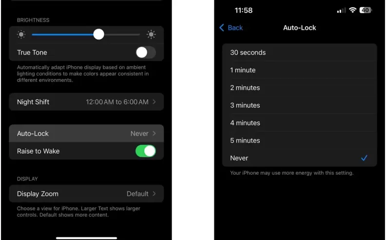 Keeping the Screen Awake During Use