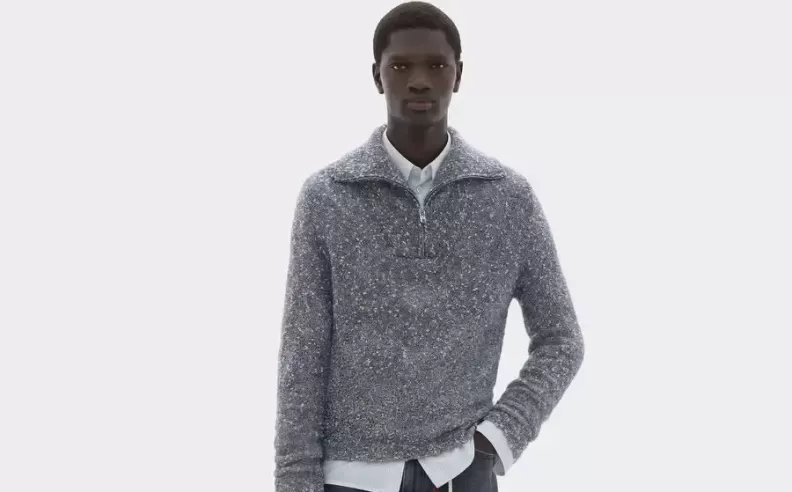 Cashmere and Silk Half-Zip Sweater