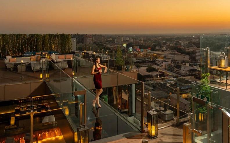 Spectacular Glass Bridge Connects Chiang Mai Rooftop Bar