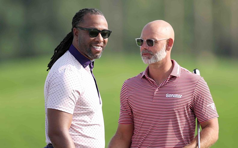NFL legend Fitzgerald benefits from Harrington swing tips at Dubai Invitational