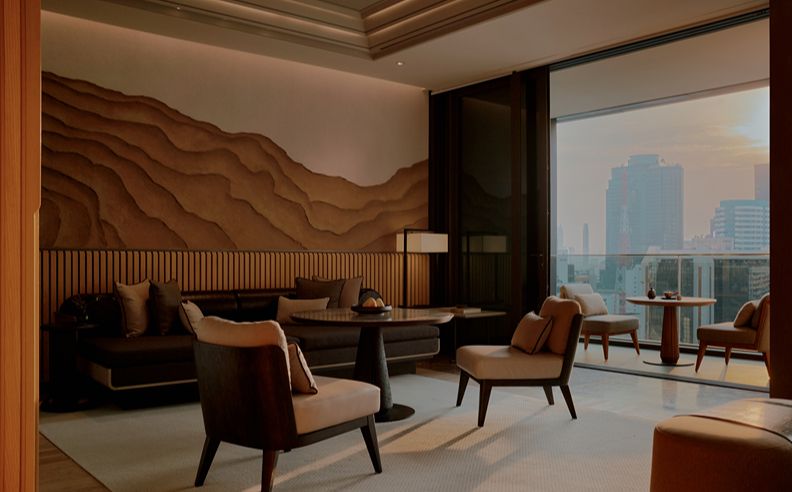 Terrace Suite Living and Signature Hospitality at Aman Nai Lert Bangkok