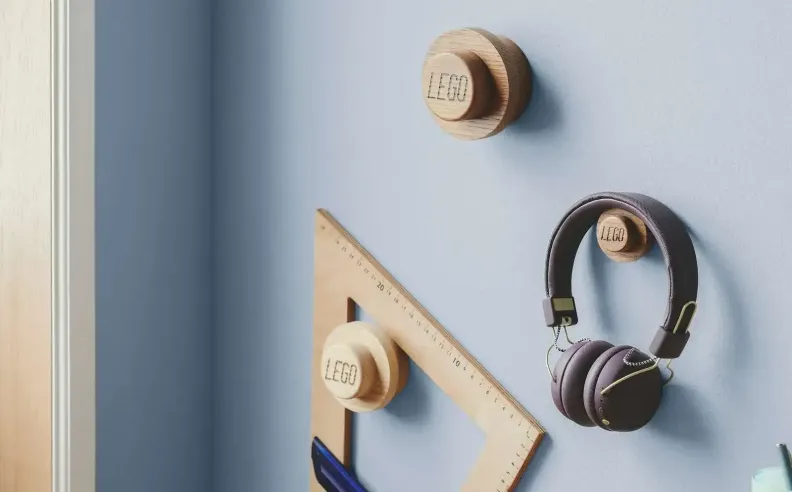 LEGO Wooden Wall Hanger Functional Design with Subtle Elegance